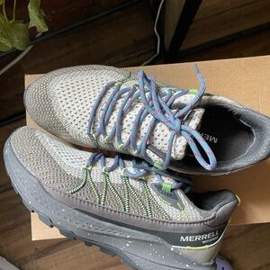 Merrell Trail Shoes with Neon Green and Blue Accents- Bravada 2 Waterproof style